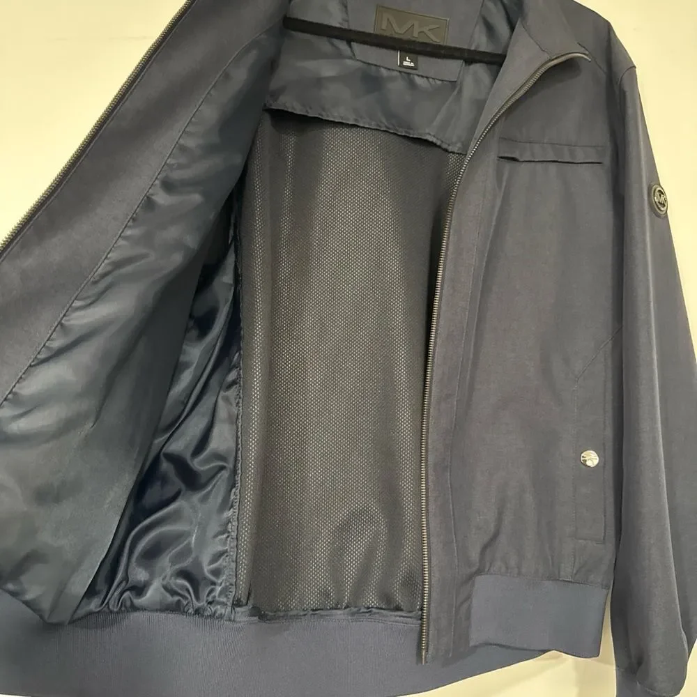 Michael Kors Mens Jacket Size Large Blue Bomber Jacket